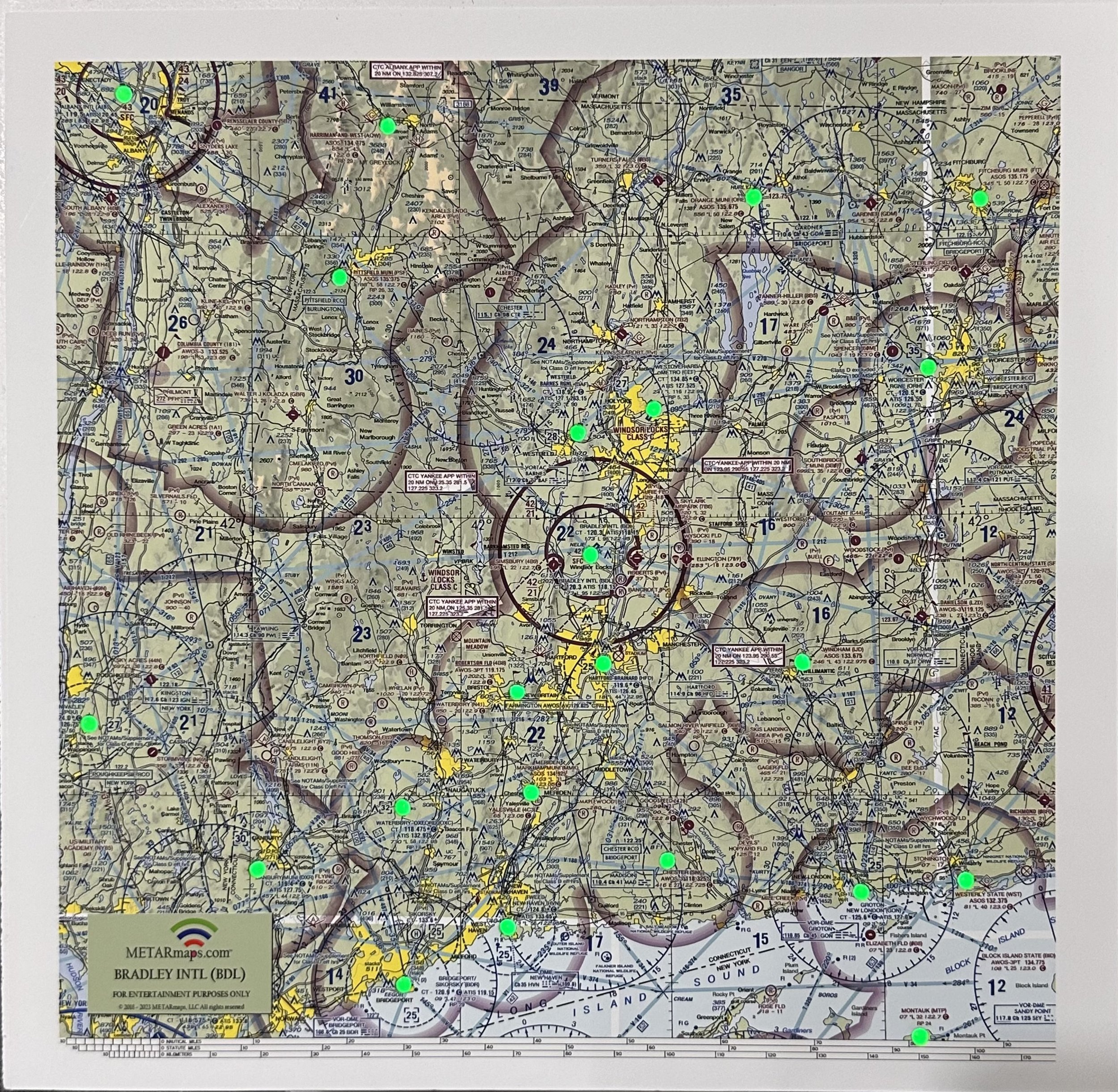 Bradley (KBDL) - METARmaps™ - Aviation Sectional LED METAR Maps
